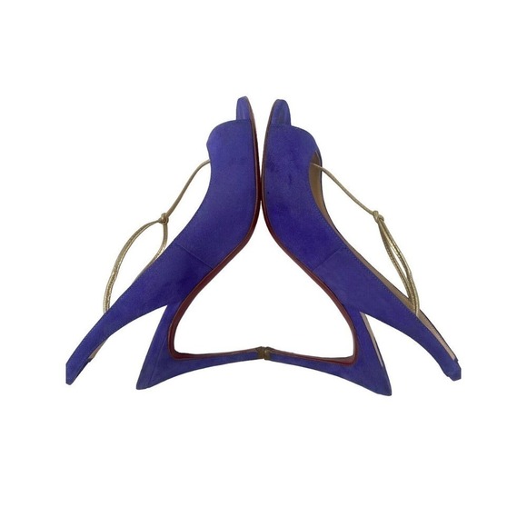 Christian Louboutin Purple and Gold Heels - Picture 6 of 9